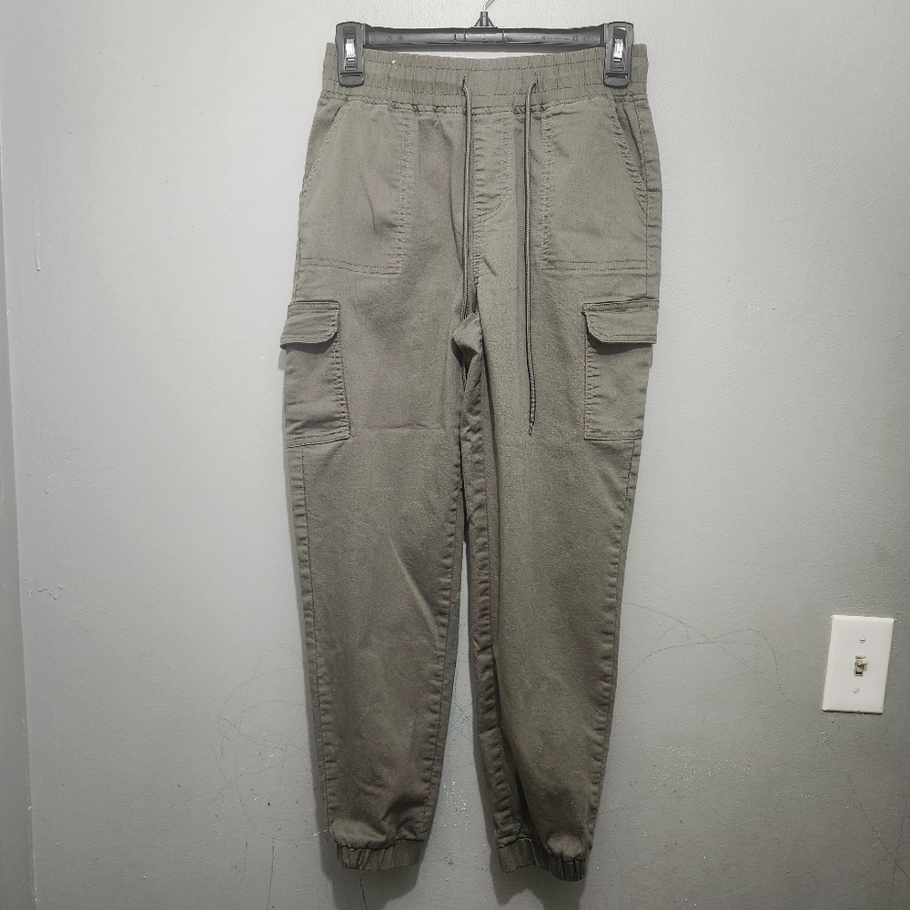 Telepatia Womens Olive Green Cargo Jogger Pants Size 27
